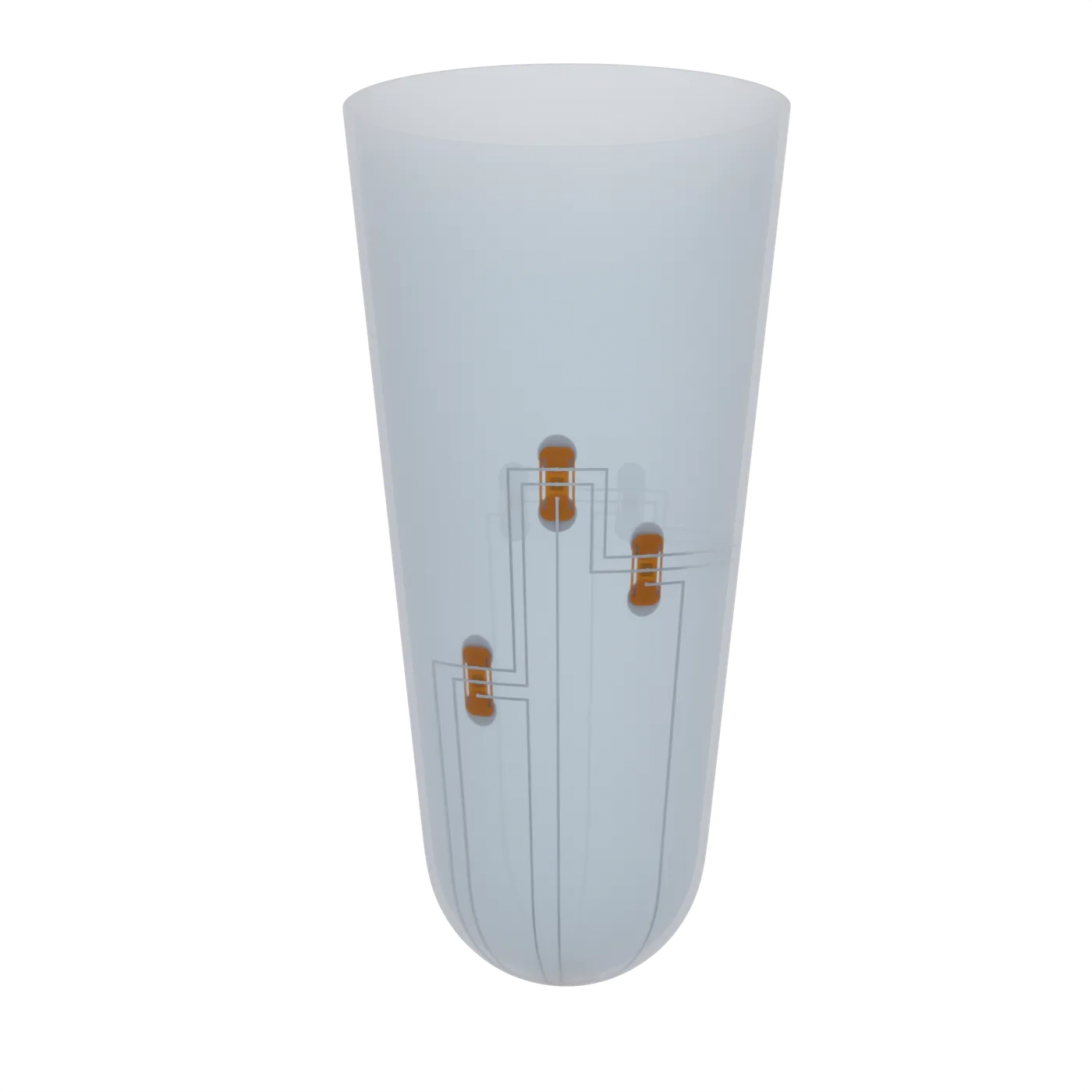 Biotics liner rendering with embedded sensing traces
